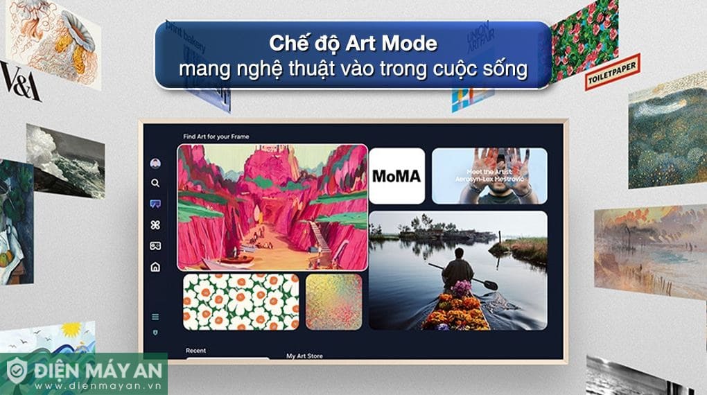 Smart Tivi Khung Tranh The Frame QLED Samsung AI 4K 65 inch QA65LS03F (65LS03F)